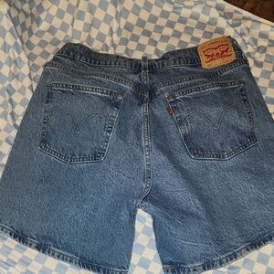 Levi's Blue Denim Cutoff Shorts with Back Pockets